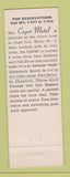 Matchbook Cover - Capri Motel North Dartmouth MA WEAR BRONZE