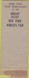 Matchbook Cover - Hotel Holley New York City WORN