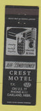 Matchbook Cover - Crest Motel Oakland NE