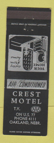 Matchbook Cover - Crest Motel Oakland NE