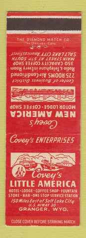 Matchbook Cover Covey's Little America Granger WY Salt Lake City UT Pocatello ID