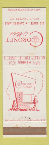 Matchbook Cover - Coronet Motel Danvers MA