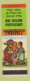 Matchbook Cover - Americana Motor Inn Pecos TX hillbilly
