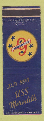 Matchbook Cover - Military Squadron 6 DD 890 USS Meredith