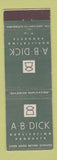 Matchbook Cover - AB Dick Duplicating Products New Haven CT John Rembert