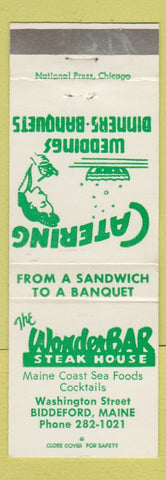 Matchbook Cover - Wonder Bar Steak House Biddeford ME