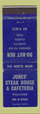 Matchbook Cover - Jones' Steak House Donut Den WEAR