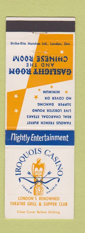 Matchbook Cover - Iroquois Casino London ON