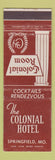 Matchbook Cover - Colonial Hotel Springfield MO