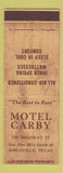 Matchbook Cover - Motel Carby Kingsville TX