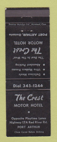 Matchbook Cover - Crest Motor Hotel Port Arthur ON