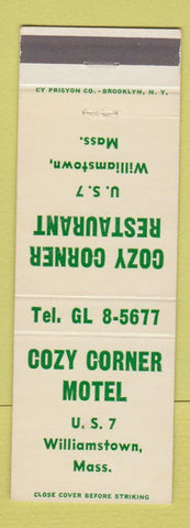 Matchbook Cover - Cozy Corner Motel Williamstown MA