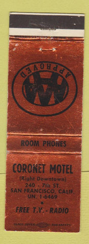 Matchbook Cover - Coronet Motel San Francisco CA WEAR