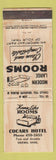Matchbook Cover - Cocars Hotel Omega SK