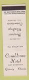 Matchbook Cover - Casablanca Hotel Grimsby ON WEAR
