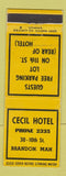 Matchbook Cover - Cecil Hotel Brandon MB