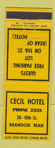 Matchbook Cover - Cecil Hotel Brandon MB