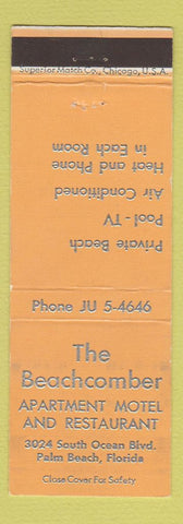 Matchbook Cover - Beachcomber Motel Restaurant Palm Beach FL WEAR