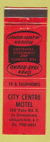 Matchbook Cover - City Centre Motel Chilliwack BC
