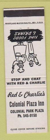 Matchbook Cover - Red & Charlie's Colonial Plaza Inn Harrisburg? PA