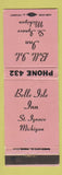 Matchbook Cover - Belle Isle Inn St Ignace MI