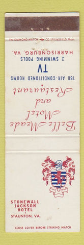 Matchbook Cover - Stonewall Jackson Hotel Staunton VA WEAR