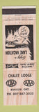 Matchbook Cover - Chalet Lodge Nipigon ON