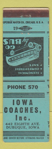 Matchbook Cover - Iowa Coaches Buses Dubuque IA MISCUT