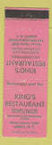 Matchbook Cover - King's Restaurant Liberty NY
