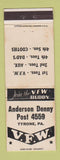Matchbook Cover - VFW Anderson Denny Post Tyrone PA WEAR