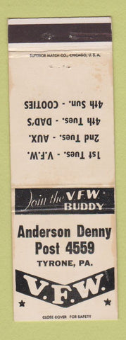 Matchbook Cover - VFW Anderson Denny Post Tyrone PA WEAR