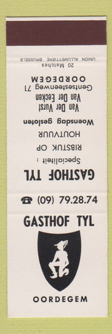 Matchbook Cover - Gasthof Tyl Oordegem Belgium SAMPLE