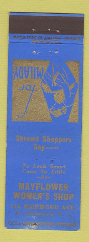 Matchbook Cover - Mayflower Women's Shop Clothes Port Richmond State Island NY