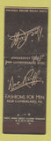 Matchbook Cover - Doc Reiff Men's Clothes New Cumberland PA Federal WEAR