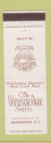 Matchbook Cover - Windsor Park Hotel Washington DC