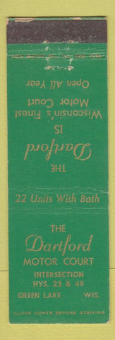 Matchbook Cover - Dartford Motor Court Green Lake WI WEAR