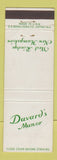 Matchbook Cover - Davard's Manor West Ridge NH DD Bean WEAR