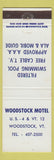 Matchbook Cover - Woodstock Motel Woodstock VT