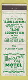 Matchbook Cover - Worcester City Motel Boston MA Wells Moody Ogunquit Bangor ME