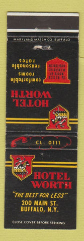 Matchbook Cover - Hotel Worth Buffalo NY