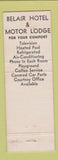 Matchbook Cover - Bel Air Hotel Motor Lodge Wichita Falls TX