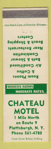 Matchbook Cover - Chateau Motel Plattsburgh NY