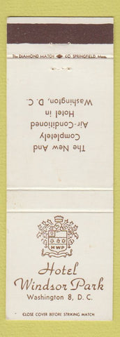 Matchbook Cover - Hotel Windsor Park Washington DC