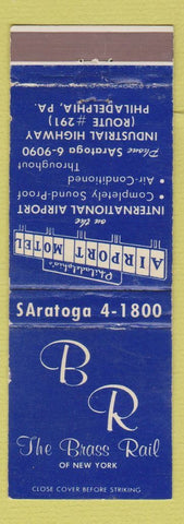 Matchbook Cover - Brass Rail New York City Airport Motel Philadelphia PA