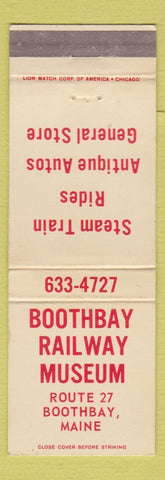 Matchbook Cover - Boothbay Railway Museum Boothbay ME railroad