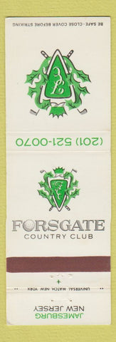 Matchbook Cover - Forsgate Country Club Jamesburg NJ