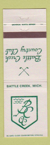 Matchbook Cover - Battle Creek Country Club MI