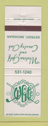 Matchbook Cover - Western Golf and Country Club Detroit MI