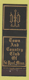 Matchbook Cover - Town and Country Club St Paul MN