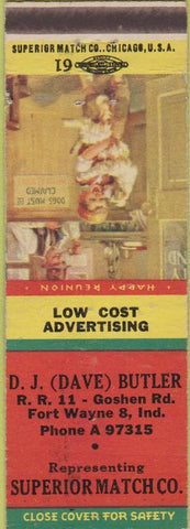 Matchbook Cover - DJ Butler Superior Match Fort Wayne IN